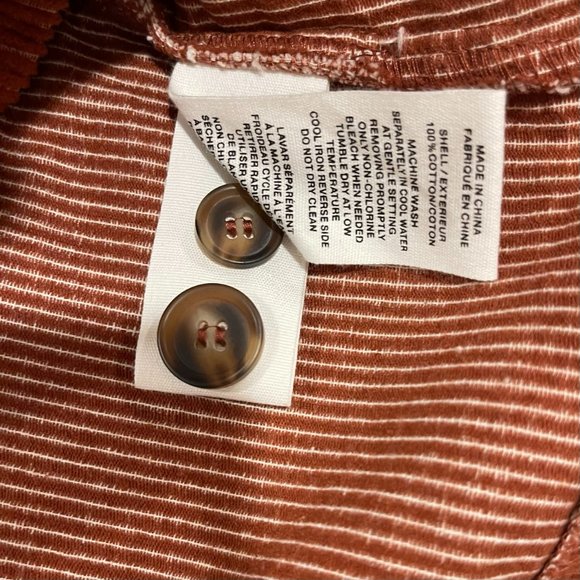 NWT Avec Les Filles Women's Rust Relaxed Corduroy  Shacket, Size M - Picture 6 of 6
